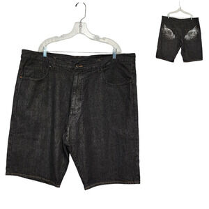 Vintage Karl Kani Gold Shorts Black Denim Hip Hop Streetwear Men's Size 46